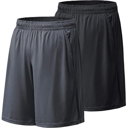 BALENNZ Workout Shorts Running Shorts for Men Plus Size Mens Running Shorts2 Pack Black, Dark Grey 3X-Large