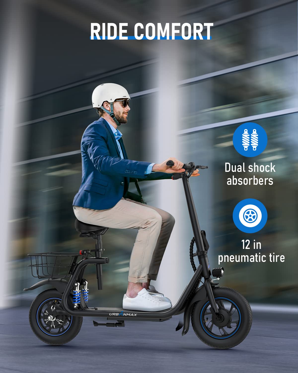 URBANMAX C1 Plus Electric Scooter with Seat