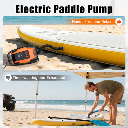 Komobe Electric Paddle Board Pump, 50PSI High Pressure Portable SUP Air Pump with Auto-Off and Deflation Function, 12V DC Car Connector for Stand Up Paddle Boards, Car Tires, Boats, Kayaks