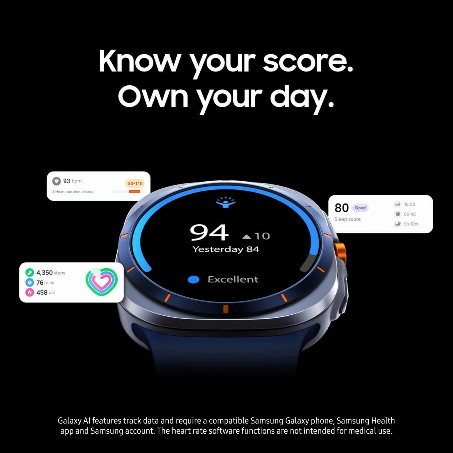 Samsung Galaxy Watch Ultra (2025) 47mm LTE Smartwatch + $100 Gift Card, Titanium Casing, Advanced Sleep Coaching, Running Coach, Energy Score, GPS, Titanium Silver [US Version, 2 Yr Warranty]