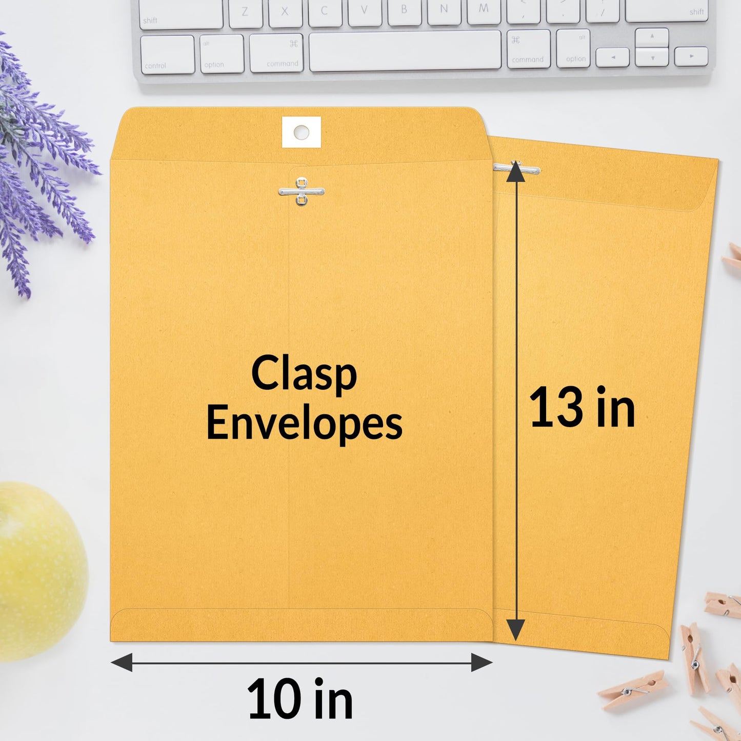 SUNEE Envelops, 10"x13" Brown Kraft Envelopes with Clasp Closure, 28-lb Paper Mailing Envelopes, 20 Count, Great for Filing, Storing or Mailing Documents