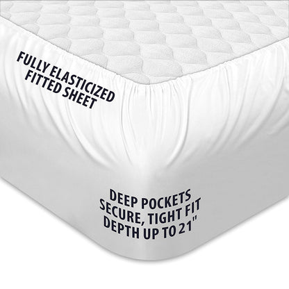 COONP King Mattress Topper, Extra Thick Pillowtop, Cooling Plush Mattress Pad Cover Cotton Top Bed Topper Protector with 8-21 Inch Deep Pocket