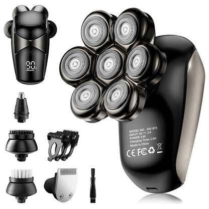 SHPAVVER Head Shavers for Bald Men: 5-in-1 Electric Razor - IPX7 Waterproof Shaving Grooming Kit for Balder - Turbo Speed & Precision Blades (Gold)