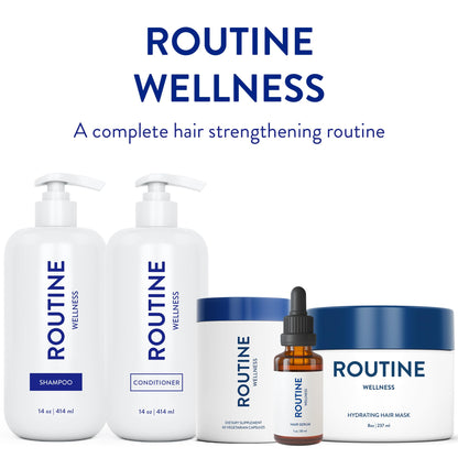 Routine Wellness Anti-Thinning Shampoo and Conditioner Set for Thinning Hair - Biotin DHT Blocker Women & Men - Color Safe Shampoo for Hair Loss & Healthier Hair - Coconut & Vanilla (Pack of 2)