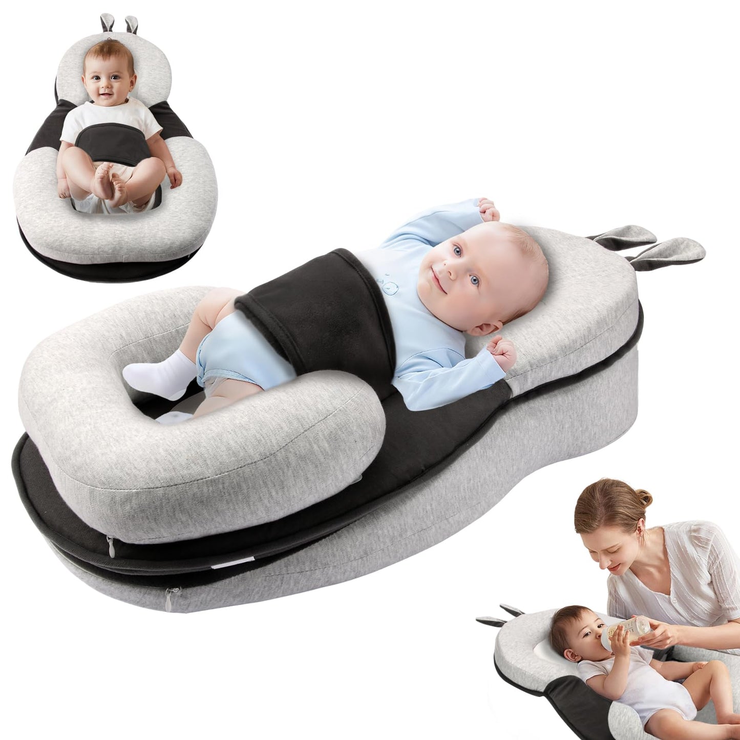 Joehea Baby Lounger,Dual-Function Removable Machine-Washable Pad, Lightweight & Portable