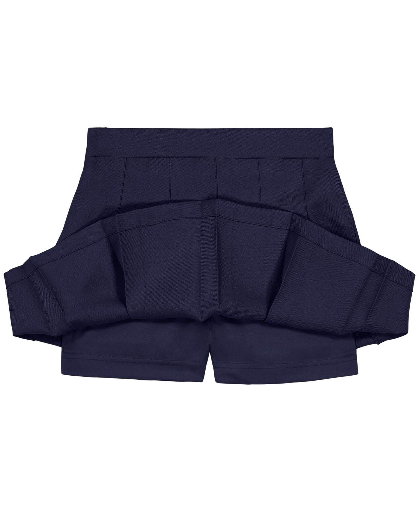 IZOD Girls' School Uniform Pull-on Scooter Skirt with Undershorts, Knit Waistband & Functional Pockets, Wrinkle Resistant, Navy 976, 12