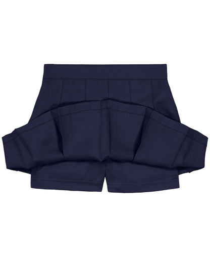 IZOD Girls' School Uniform Pull-on Scooter Skirt with Undershorts, Knit Waistband & Functional Pockets, Wrinkle Resistant, Navy 976, 12