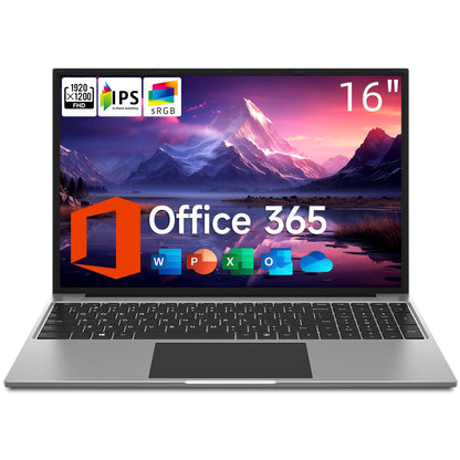 jumper Laptop, 16 Inch FHD IPS 1200p Screen, 5305U Processor, Office 365 1-Year Subscription, 4GB RAM 128GB Storage, Windows 11 Computer with Stereo Speakers, 1TB SSD Slot Expansion, HDMI.