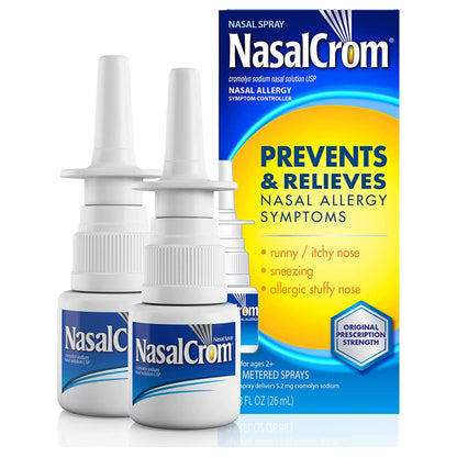 NasalCrom Nasal Spray Allergy Symptom Controller | 200 Sprays | .88 FL OZ (2 Pack)