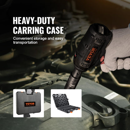 VEVOR 1/2" Drive Impact Socket Set, 65 Piece SAE 3/8" to 1-1/4" and Metric 10-24mm, 6 Point Cr-V Alloy Steel for Auto Repair, Easy-to-Read Size Markings, Rugged Construction, Storage Case