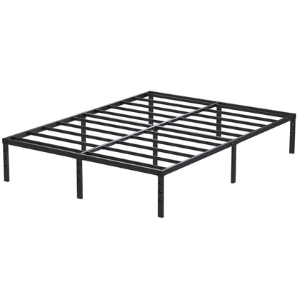 Maenizi 14 Inch Metal Bed Frame Queen Size No Box Spring Needed, Heavy Duty Platform Support Up to 3000 lbs, Easy Assembly, Noise Free, Black