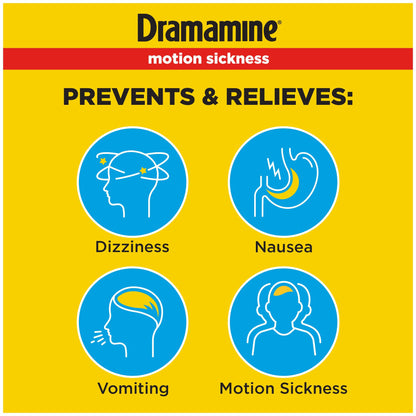 Dramamine Motion Sickness Variety Pack (1- Original Formula 12 Count, 1- All Day Less Drowsy 8 Count)