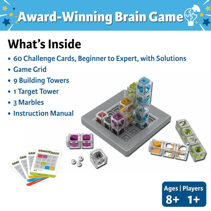 ThinkFun Gravity Maze - Falling Marble Logic Game - Challenging STEM Toy for Kids 8-12 - Gravity Marble Maze - Brain-Building Fun - Educational Gift - Boosts Critical Thinking & Problem Solving