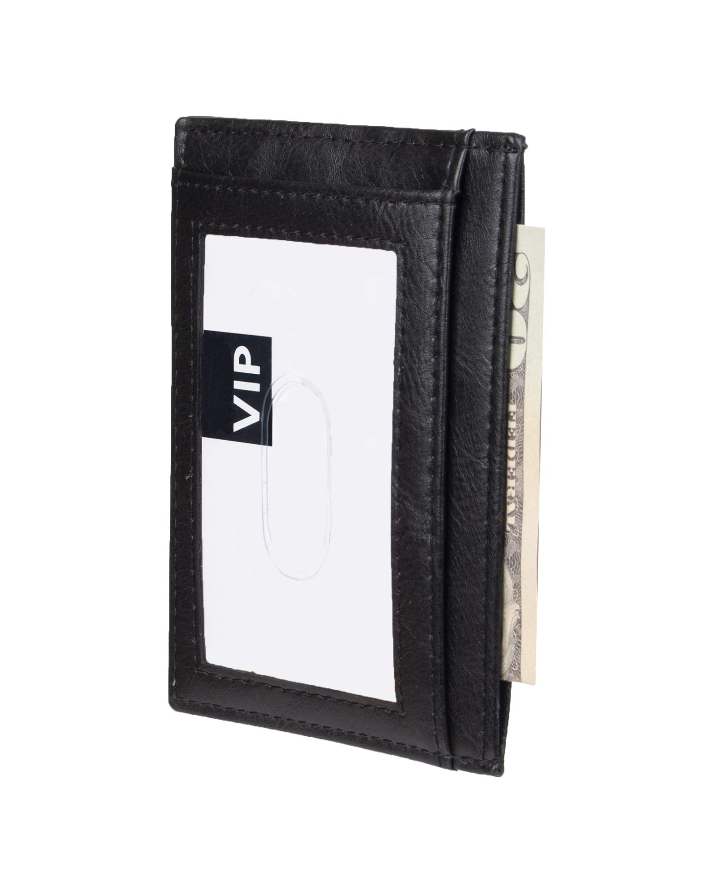 Amazon Essentials Men's Slim Card Carrier Wallet, Black, One Size