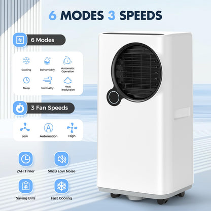 Portable Air Conditioners, 16000 BTU Smart Room Air Conditioner with Cooling/Dehumidifier/Fan, auto Oscillation, 24-Hour Timed Remote Control