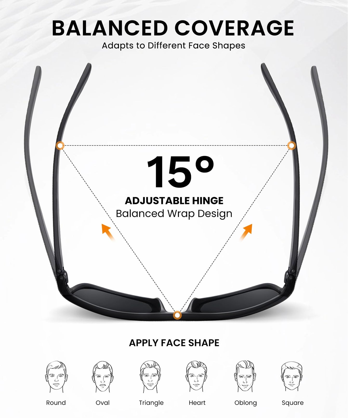 CIFOYA Polarized Sunglasses for Men Women, Square Sun Glasses for Driving Fishing Golf Lightweight Fashion Square Sun Glasses 100% UV400 Protection 3 Packs (Black/Ice Blue/Orange)