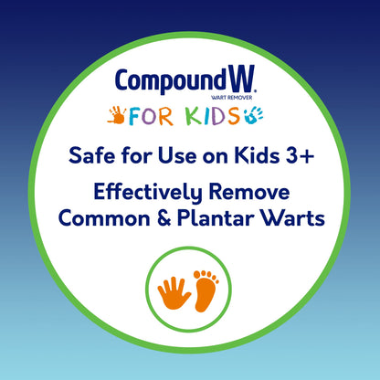 Compound W One Step Wart Remover Strips for Kids, 10 Medicated Strips for Wart Removal, 2 Pack