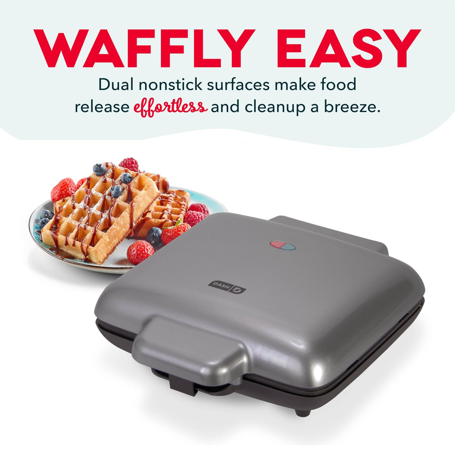 DASH Multi Mini Waffle Maker - Four 4” Waffle Molds, Nonstick Waffle Iron with Quick Heat-Up, Nonstick Surface - Perfect Mini Waffle Maker for Kids and Families, Just Add Batter