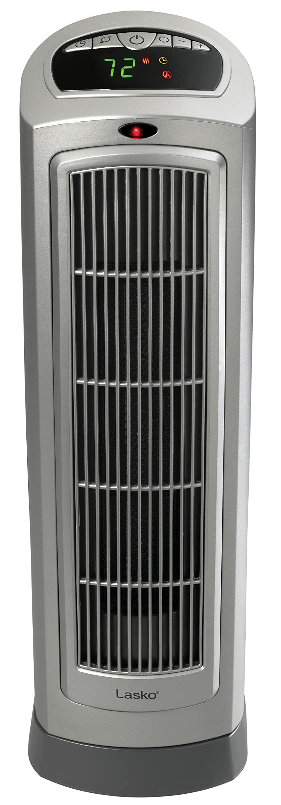 Lasko Oscillating Digital Ceramic Tower Heater for Home with Adjustable Thermostat, Timer and Remote Control, 23 Inches, 1500W, Silver, 755320, 8.5″L x 7.25″W x 23″H, Silver