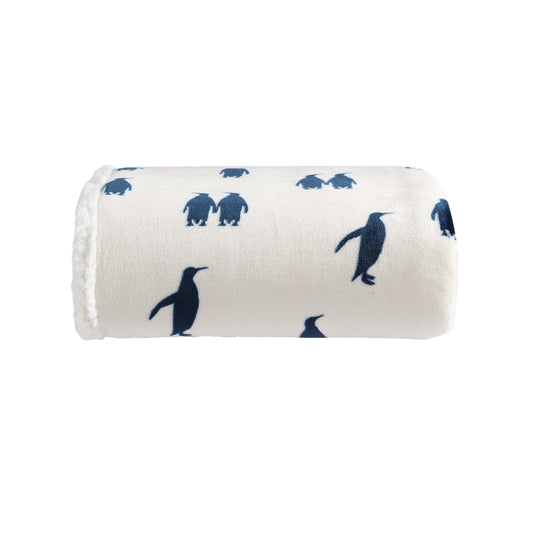 Eddie Bauer - Blanket, Super Soft Reversible Sherpa & Brushed Fleece Bedding, Throw Blankets for Couch, Ideal for Lounging (Emperor Penguin)