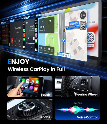 Teeran Wireless CarPlay Adapter 2025 Upgrade Wired CarPlay to Wireless, Mini Cube Design for Cars with Built-in Wired Apple CarPlay Plug and Play Easy Use Fast Stable Connection Car Play for iPhone