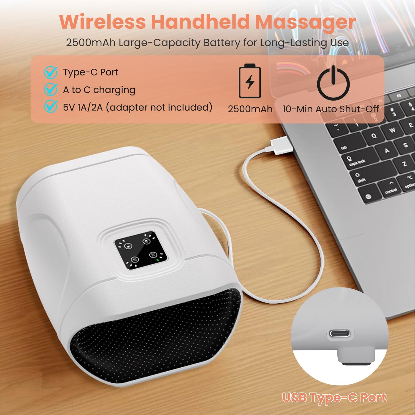 TipTalk Hand Massager with Heat and Compression, Cordless Electric Hand held Massager for Arthritis and Carpal Tunnel, Gifts for Men and Women