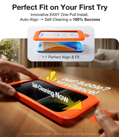 UltraGlass UNBREAK TOP 9H+ Armor for iPhone 17 Pro Max Screen Protector [NO.1 Military Grade Shatterproof] Screen Protector 17 Pro Max Tempered Glass 17 ProMax, Longest Durable, Full Coverage, 2 Pack