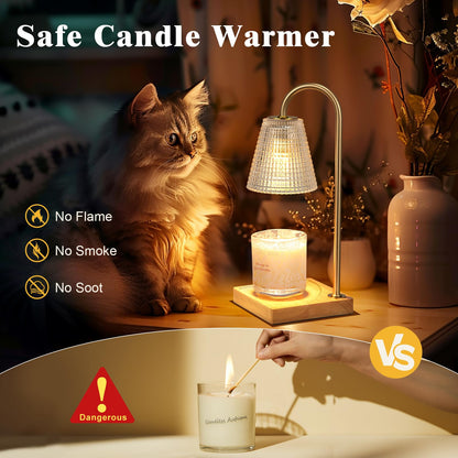 Hong-in Candle Warmer Lamp with Timer-Dimmable Candle Warmer,Birthday Gifts for Women,Valentines Day Gifts for Her,House Warming Gifts New Home Bedroom Decor,Wax Warmer for Scented Wax Jar Candles