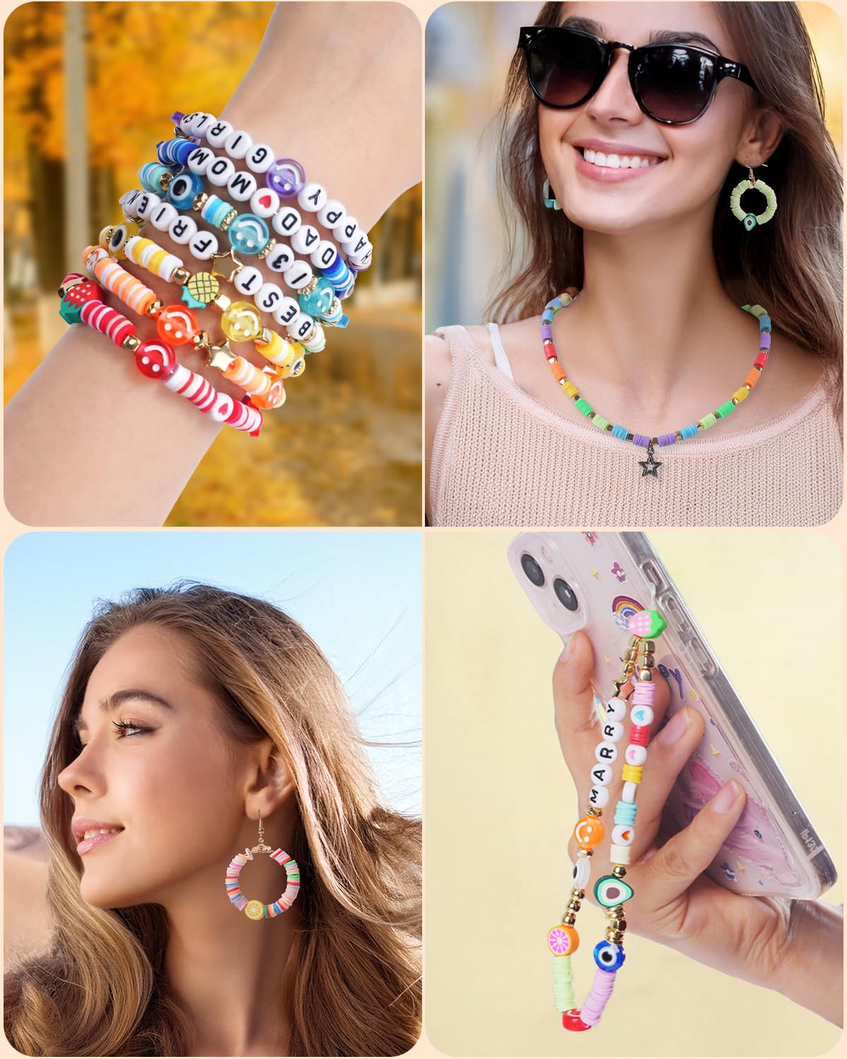 BestNow Clay Beads Bracelet Making Kit 5000 Pcs Friendship Bracelet Kits Flat Beads for Jewelry Making Polymer Heishi Beads Set for Bracelet Necklace DIY Crafts Gift for Girls Ages 6-12