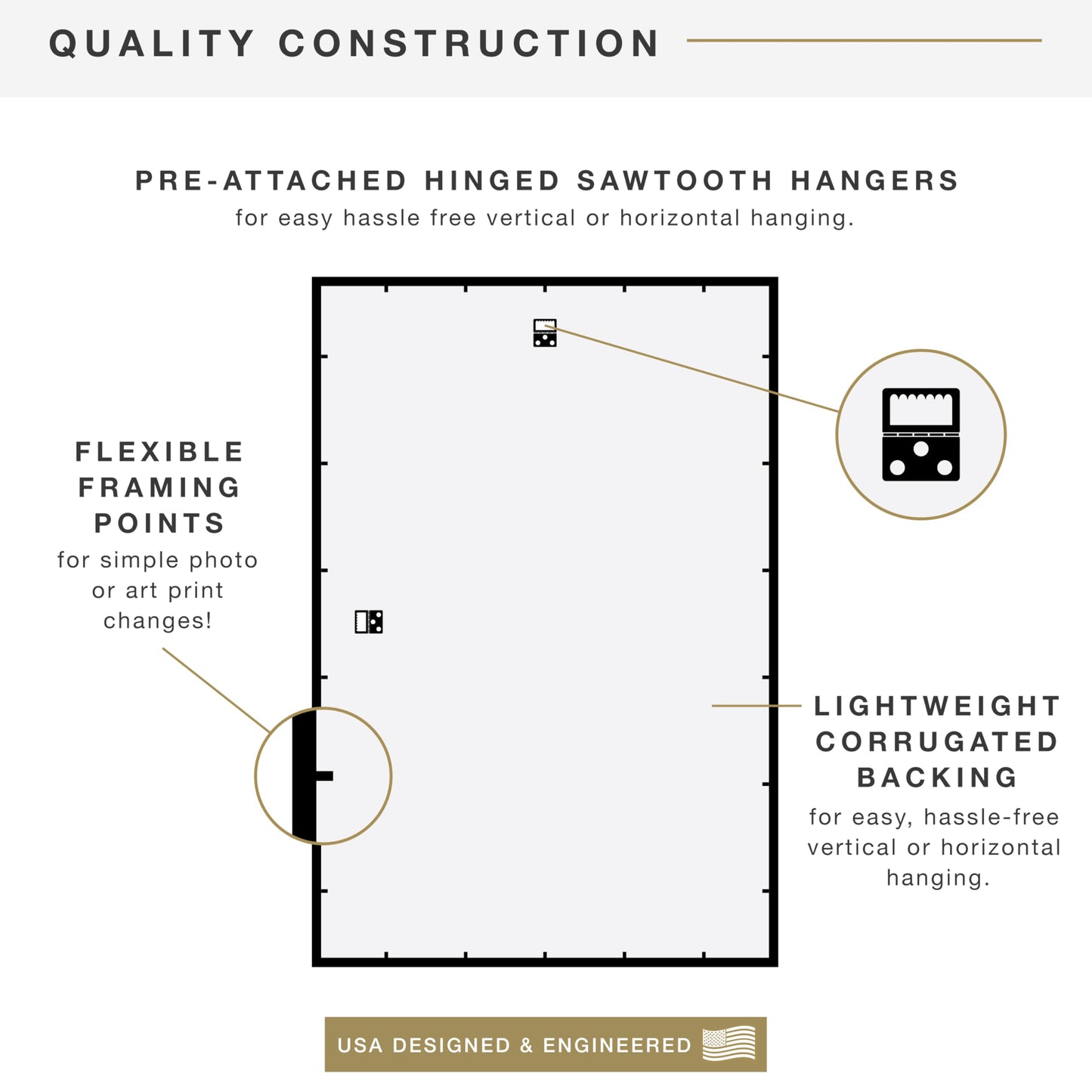 MCS Trendsetter 24x36 Poster Frame Black High-Gloss, Vertical & Horizontal Wall Hanging Large Picture Frame for Photos, Posters & Art Prints (2-Pack)