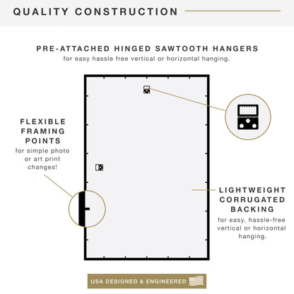 MCS Trendsetter 24x36 Poster Frame Black High-Gloss, Vertical & Horizontal Wall Hanging Large Picture Frame for Photos, Posters & Art Prints (2-Pack)