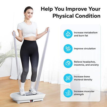 MERACH Vibration Plate Exercise Machine,Whole Body Workout Power Vibrate Fitness Platform Vibration Plate for Lymphatic Drainage,Motor Speed Control , Weight Loss & Shaping (Grey)