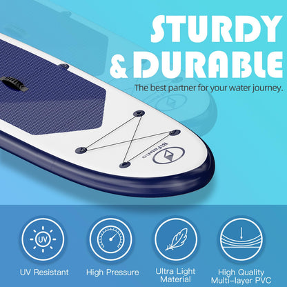 Inflatable Stand Up Paddle Board with SUP Accessories & Backpack. Paddle Boards for Adults. Non-Slip Deck, Wide Stance, Bottom Fin