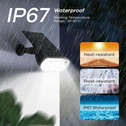 Linkind StarRay Solar Spot Lights Outdoor, IP67 Waterproof Dusk-to-Dawn Landscape Spotlights, 6500K Daylight Wall Lights for Garden Yard, Garden, Yard, (Cool White, 2 Pack)