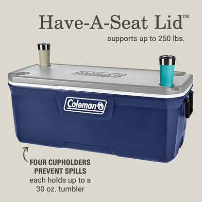 Coleman Classic Series Insulated Portable Cooler, Leak-Resistant Outdoor Hard Cooler Keeps Ice up to 5 Days, 52/70/120/150 Quart