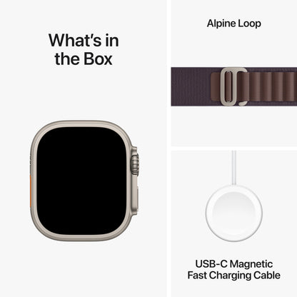 Apple Watch Ultra 2 [GPS + Cellular 49mm] Smartwatch with Rugged Titanium Case & Indigo Alpine Loop Medium. Fitness Tracker, Precision GPS, Action Button, Extra-Long Battery Life