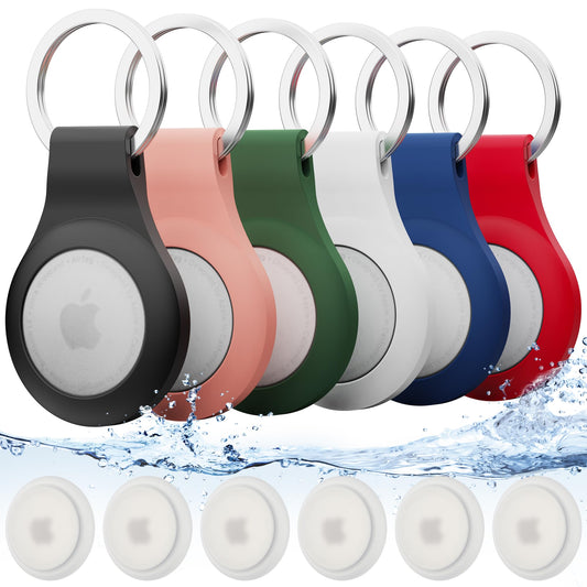 for Airtag Holder Keychain 6 Pack,Waterproof Apple airtag case with Key Ring,Silicone Air Tags Keychain for Luggage,Keys,Backpack,Car,Bags,Kids