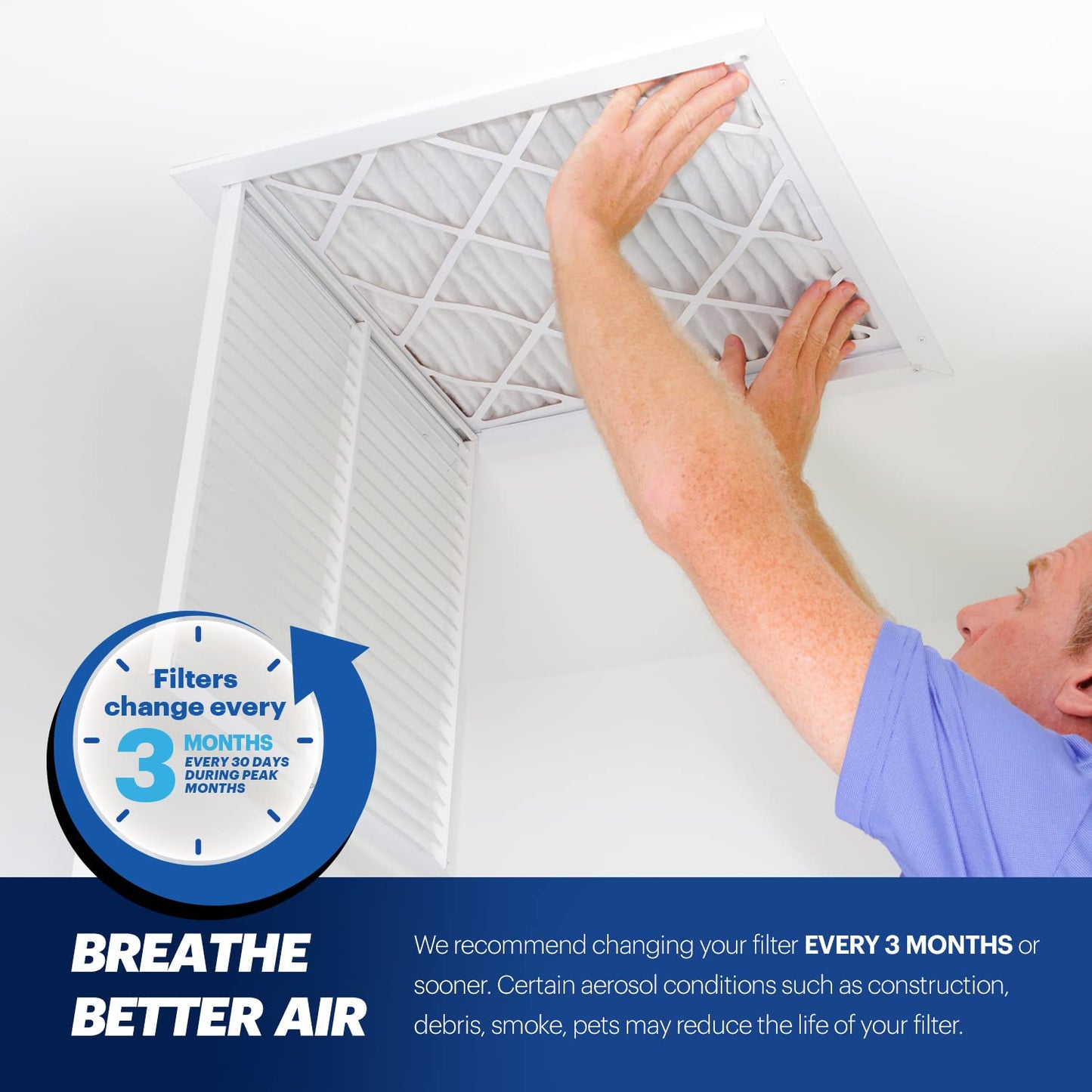 BNX TruFilter 20x20x1 Air Filter MERV 13 (6-Pack) - MADE IN USA - Electrostatic Pleated Air Conditioner HVAC AC Furnace Filters for Allergies, Pollen, Mold, Bacteria, Smoke, Allergen, MPR 1900 FPR 10