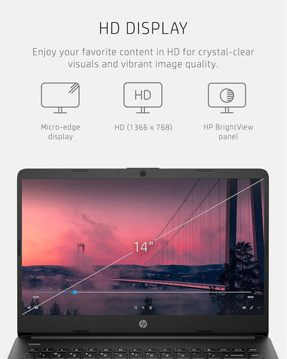 HP 14 Ultrabook • Intel 4-Core CPU • Back to School Limited Edition with Microsoft 365 • 32GB RAM • 1.6TB Storage (128GB OnBoard withHP 512GB P500 Portable SSD + 1TB OneDrive) • Win 11 Pro • Black