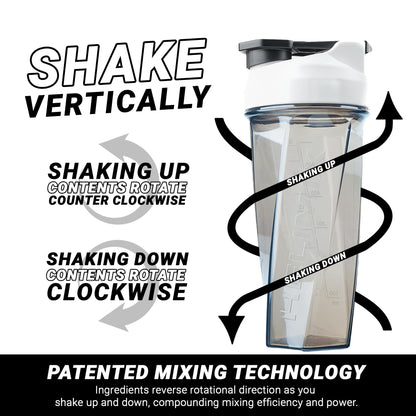 HELIMIX 2.0 Vortex Blender Shaker Bottle Holds upto 28oz | No Blending Ball or Whisk | USA Made | Portable Pre Workout Whey Protein Drink Shaker Cup | Mixes Cocktails Smoothies Shakes | Top Rack Safe