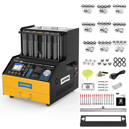 AUTOOL Automotive 6-Cylinder 110V GDI Fuel Injector Cleaning Machine,EFI Fuel Injector Cleaner Kit Tool,FSI Fuel Injector Tester Cleaner for All Petrol and Car Motorcycle