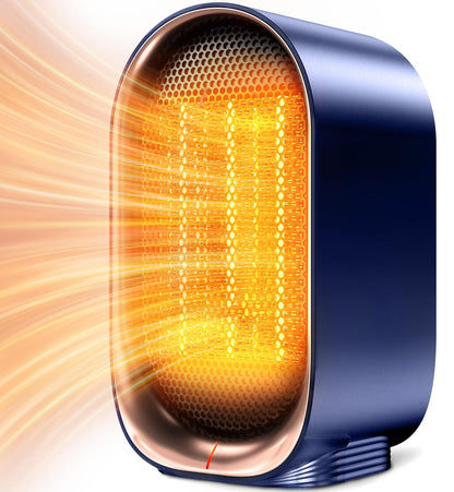 BZGG Space Heater, Electric Heater for Indoor Use, Small Portable Heaters for Office Patio Garage Home Use, Mini Desk Ceramic Heaters with Overheat & Tip-Over Protection
