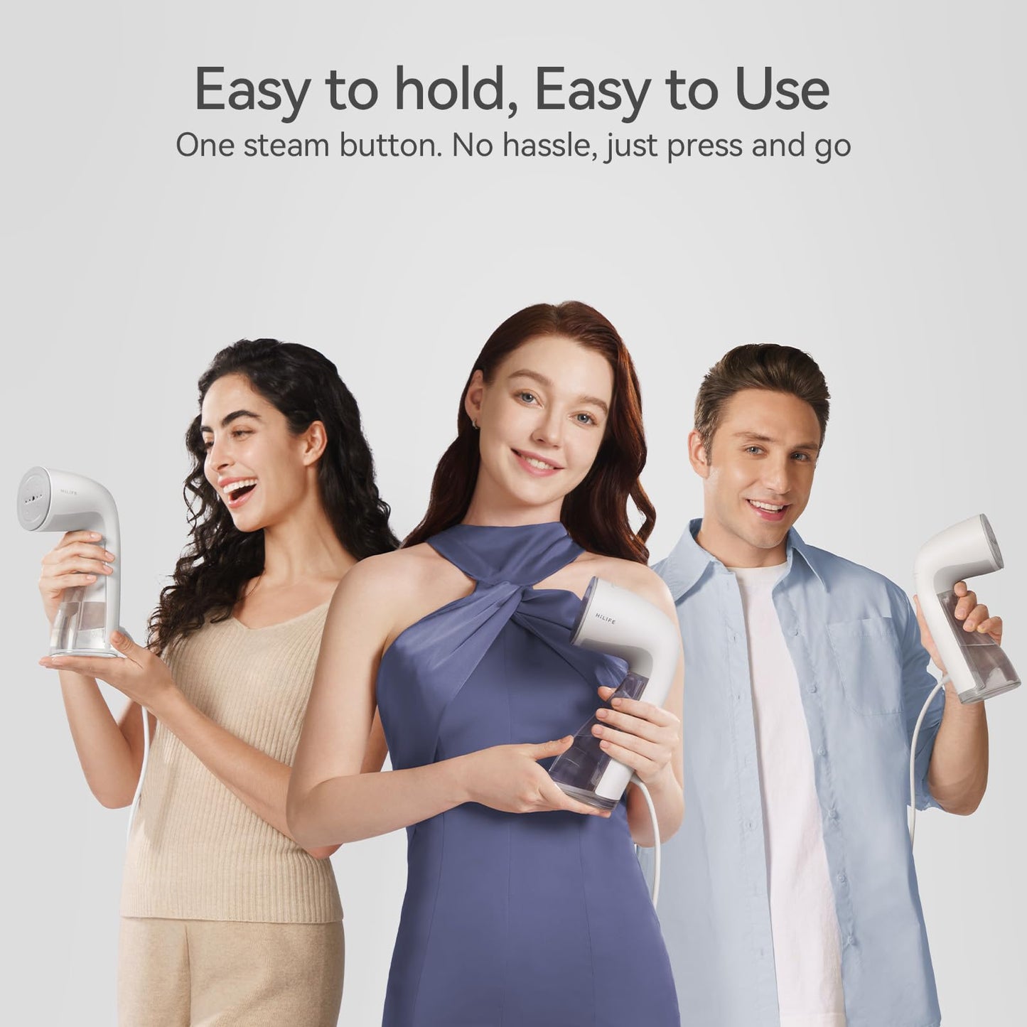 HiLIFE Steamer for Clothes, Handheld Clothes Steamer with Large 300ml Tank, 1100W Clothing Steamer, Fabric Wrinkle Remover, Portable & Compact Travel Size Garment Steamer ONLY FOR 120V (White)