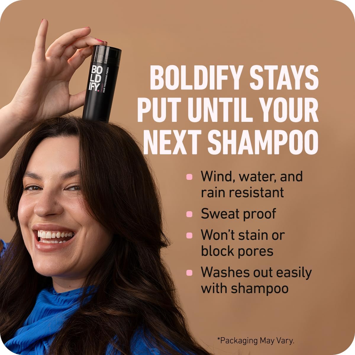 BOLDIFY Hair Fibers (12g) - Fill In Thinning and Fine Hair for an Instantly Fuller, Thicker Look - 14 Shades for Women & Men - Dark Brown