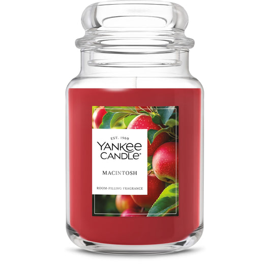 Yankee Candle Macintosh, Fall Scented Candle, 22oz Large Jar with up to 150 Hour Burn Time