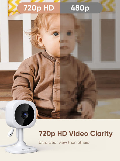 bonoch 4.3" Baby Monitor with 2 Cameras, 720p Split Screen Monitor with Camera and Audio, 28hour Battery, Video Baby Monitor No WiFi, VOX Mode, 2 Way Audio, Auto Night Vision, 2X, 3X, 4X Zoom
