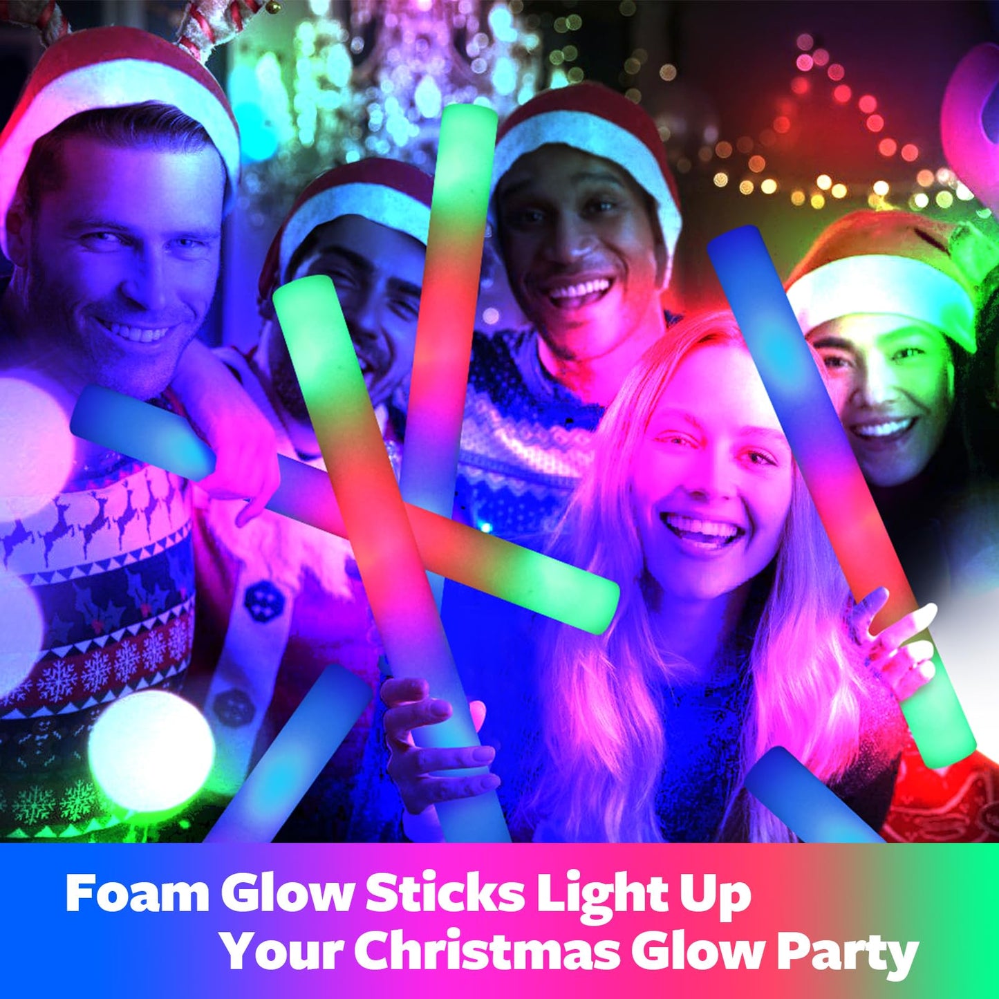 wellent 68 PCS LED Foam Glow Sticks, Bulk Glow Sticks, Glow in the Dark Party Supplies with 3 Modes Colorful Flashing, Neon Party Favors Supplies for Glow Party, Birthday, Wedding, Carnival, Concert