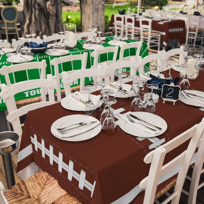 Gatherfun Football Party Supplies Kit Serve 24,Includes Dinner Plates, Dessert Napkins, Cups,Banner and Touchdown Tablecloth for Birthday Gameday Tailgate Decorations, Green (2023053002)