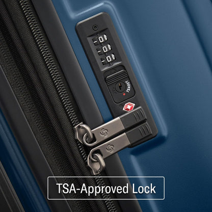 Samsonite Octiv Lightweight Hardshell 3-Piece Luggage Set (20/24/28) - Durable & Impact Resistant, 360° Aero Trac Spinner Wheels, Adjustable Telescopic Handle, Expandable, TSA Approved Lock - Blue