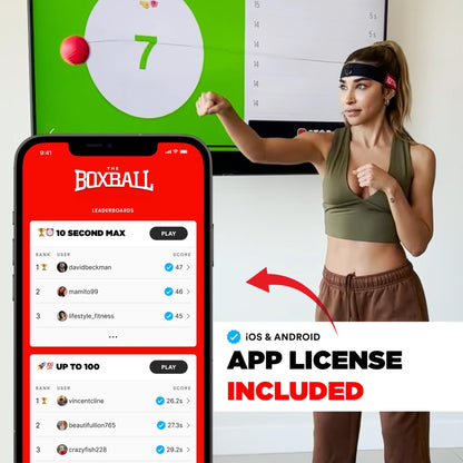 Boxbollen Original with App, Used by Celebrities - MMA Gear Boxing Ball - Boxing Reflex Ball with Adjustable Strap - Interactive The Boxball App Integration - Stocking Stuffer Ideas - 1 Pack